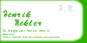 henrik mekler business card